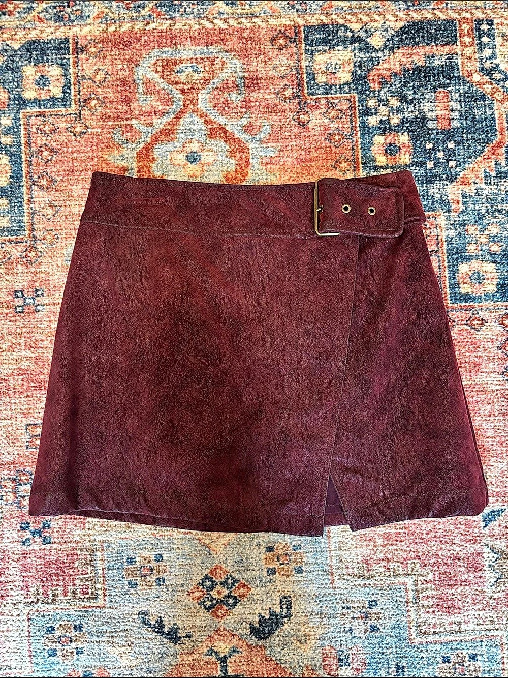 Free People Burgundy Mini Skirt